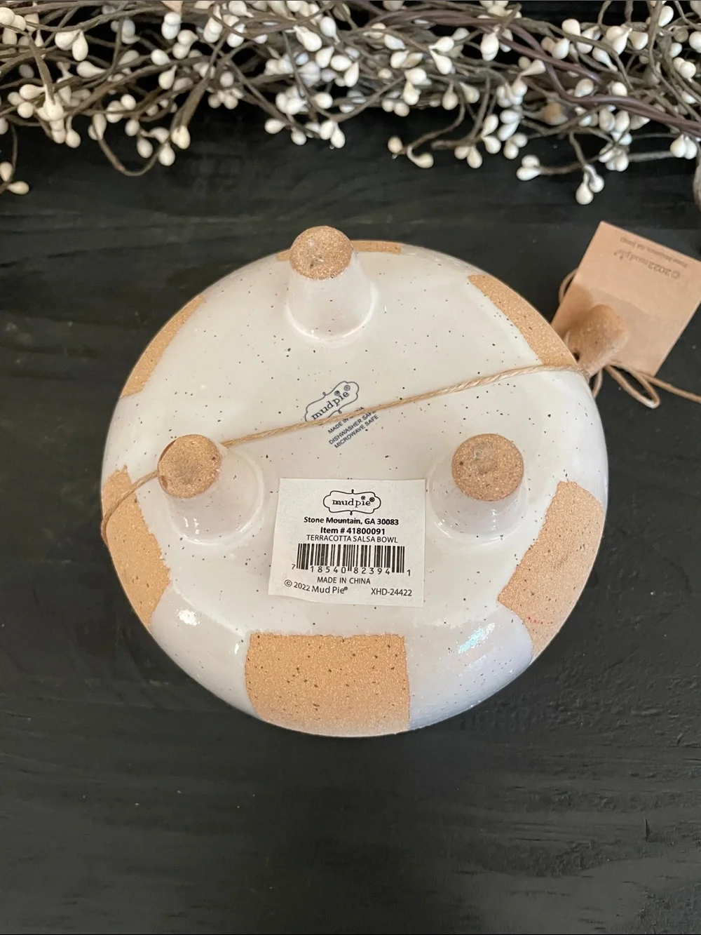 NWT Mud Pie Terracotta Salsa/Dip Bowl with Spoon - Natural Colors - 5.5”x3”